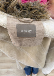 small beige orsay faux fur gilet label