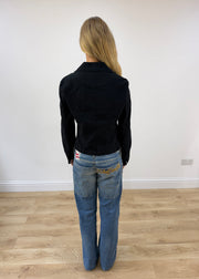 small black benetton fitted blazer image 6