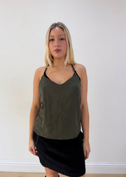 small black corduroy mini skirt zoomed front