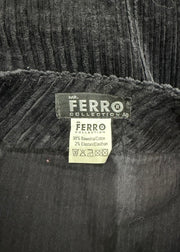small black corduroy mini skirt care label