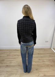 small black guess quilted puffer jacket back