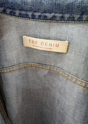 small blue zara fitted denim jacket image 8