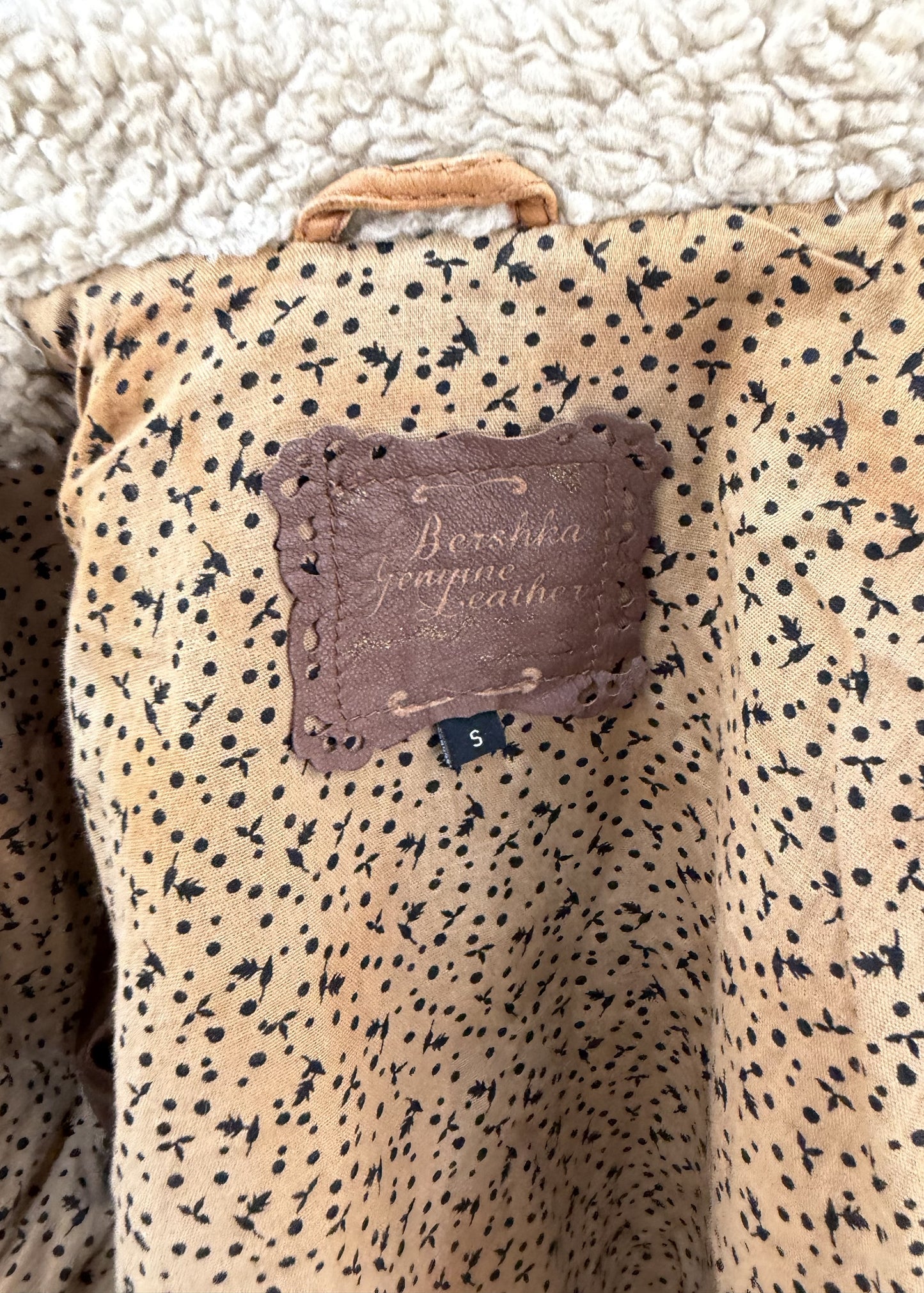 small brown bershka faux leather jacket label