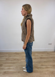 small brown faux fur gilet image 6