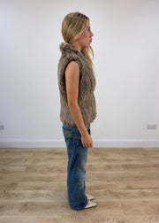 small brown faux fur gilet image 7