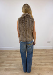 small brown faux fur gilet image 8