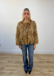 small brown faux fur jacket 1