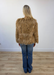 small brown faux fur jacket 7