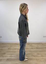 small grey acid wash denim jacket right side