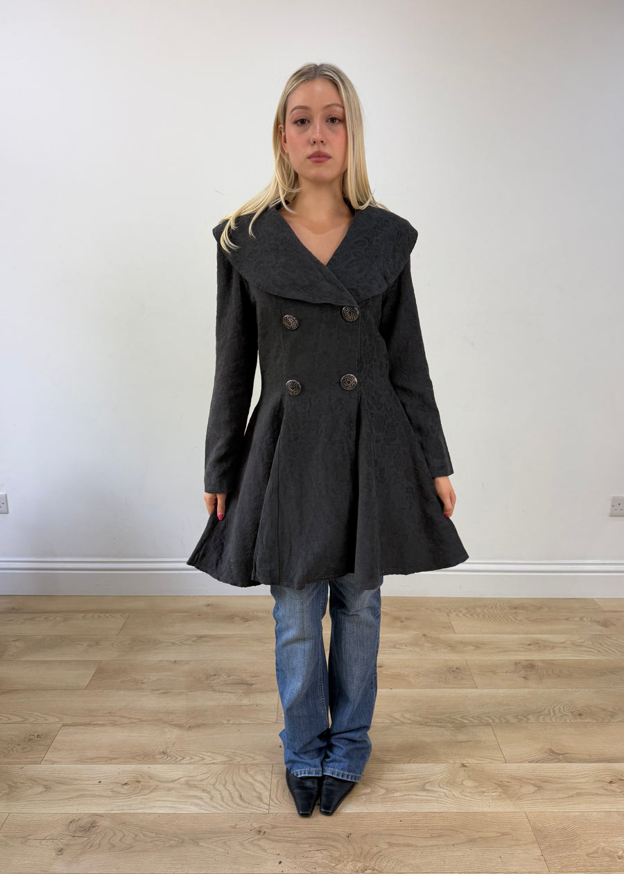small grey nicowa flared coat image 1