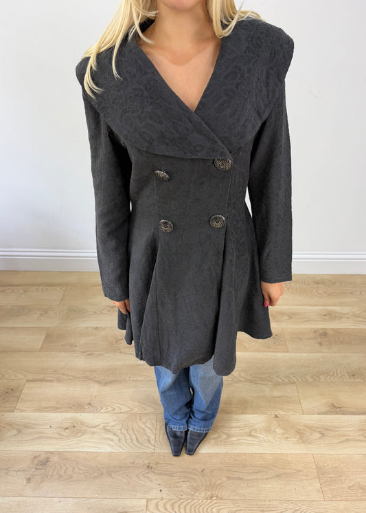 small grey nicowa flared coat image 2