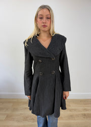 small grey nicowa flared coat image 3