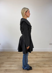 small grey nicowa flared coat image 5