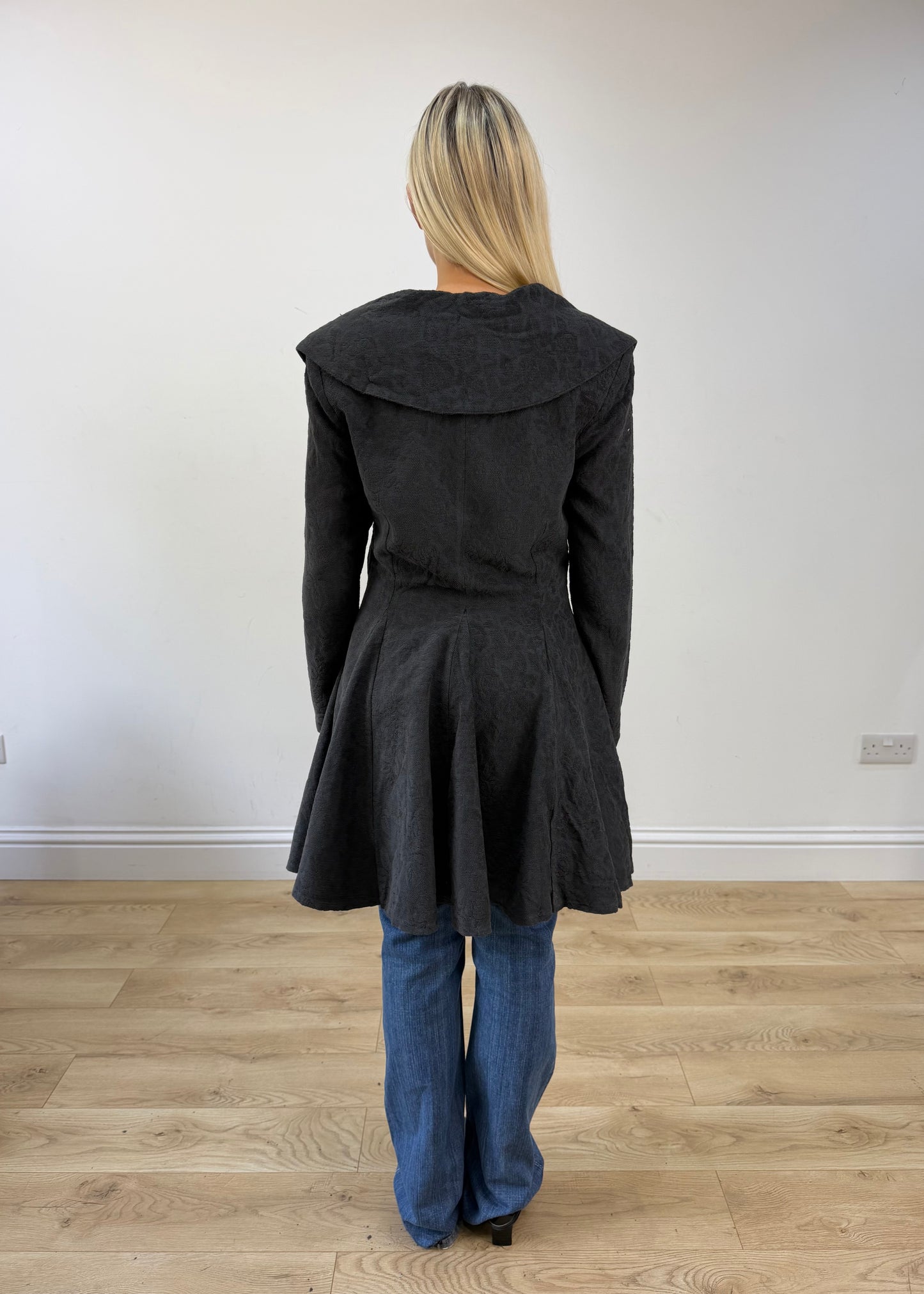 small grey nicowa flared coat image 6