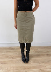 small khaki ralph lauren cargo midi skirt aesthetic headless