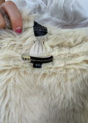 small/medium cream faux fur hooded jacket 8