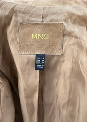small tan mango leather asymmetric zip jacket image 5