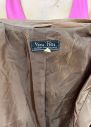 small tan vera pelle leather jacket label