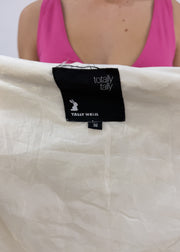 small white tally weijl faux fur gilet label