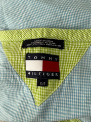 back to school drop green and white striped tommy hilfiger cami top label
