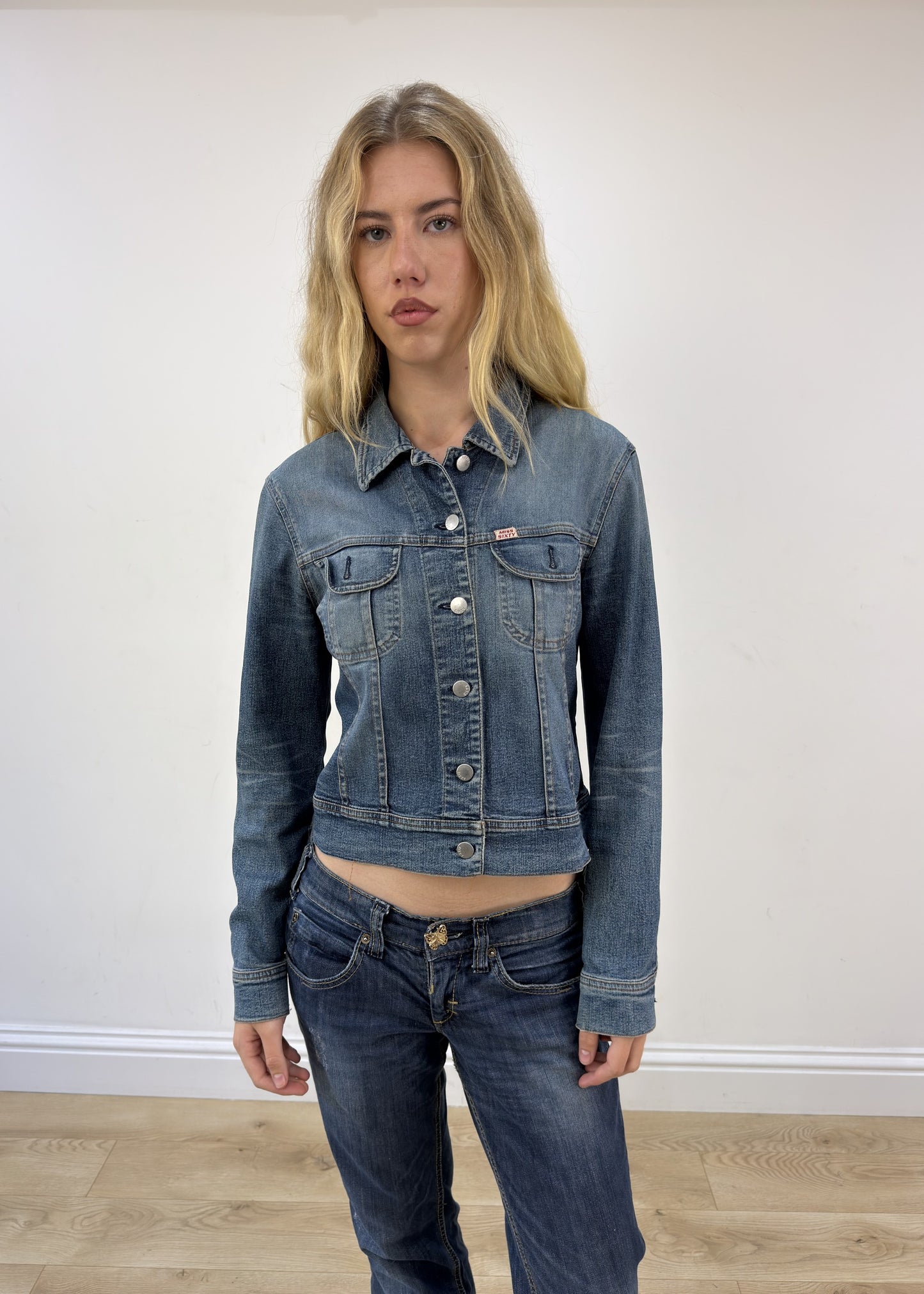 Medium blue Miss Sixty denim jacket view 3