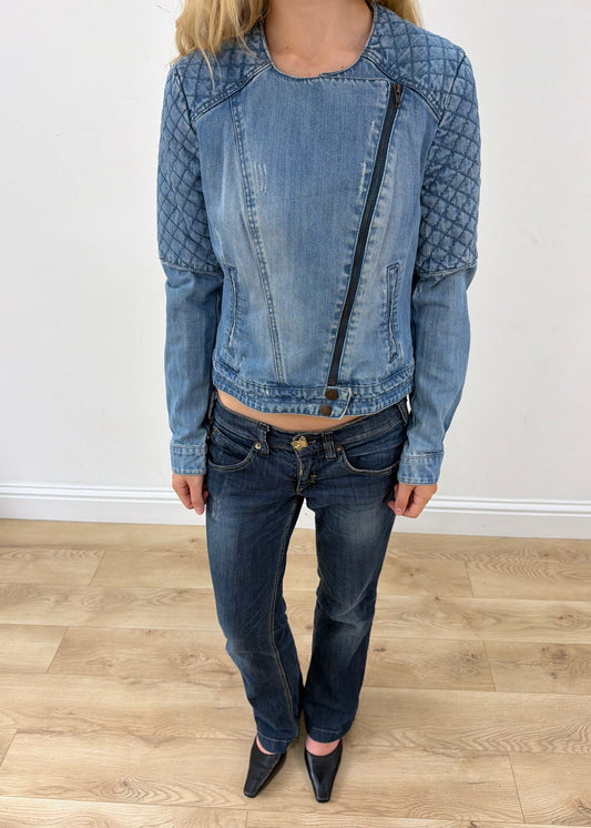 small blue Pimkie denim jacket headless close-up