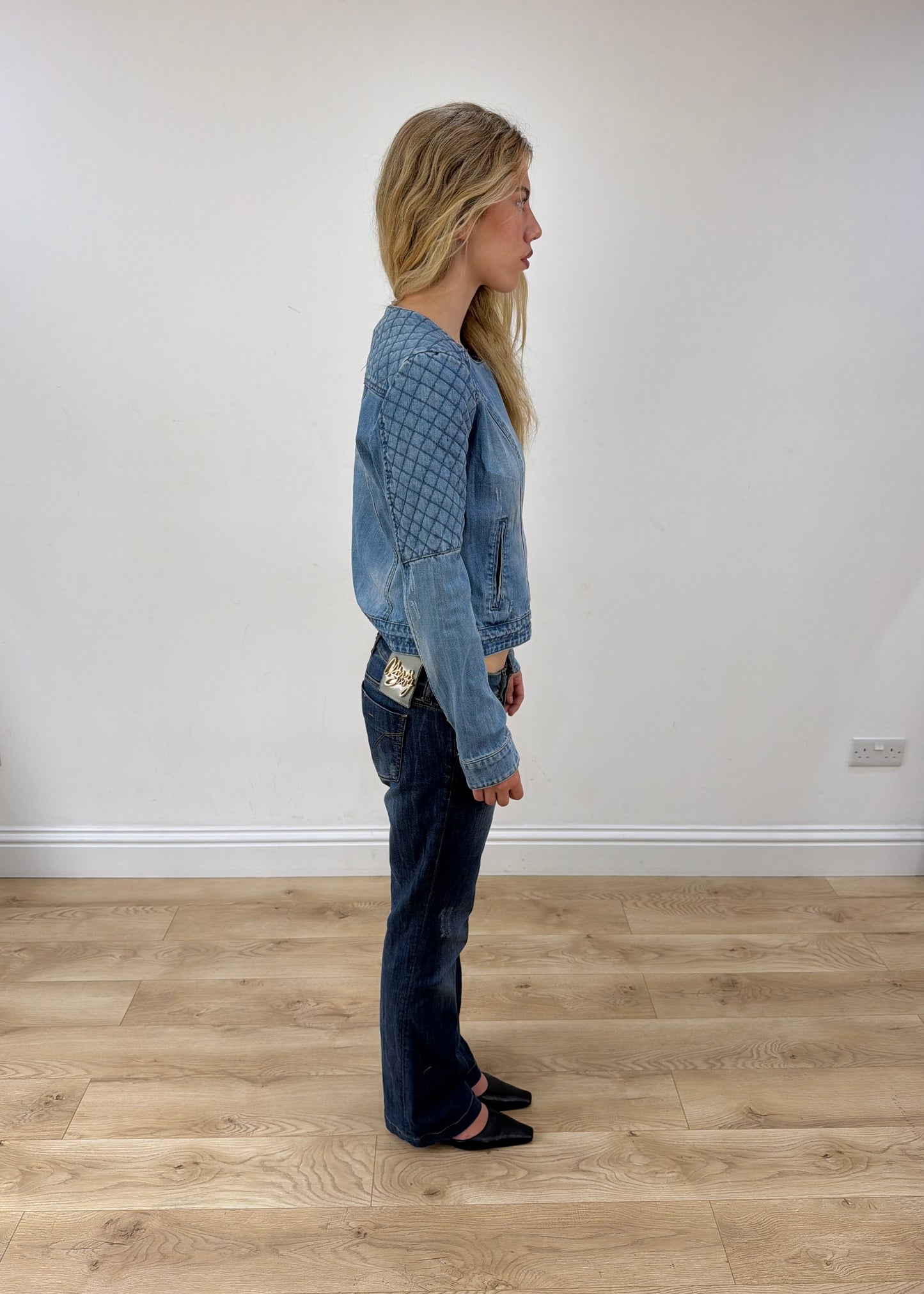 small blue Pimkie denim jacket opposite side view