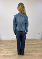 small blue Pimkie denim jacket back view