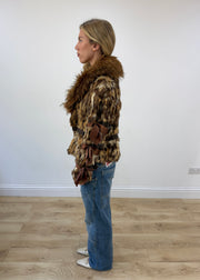 small brown toi and moi mixed fur jacket side
