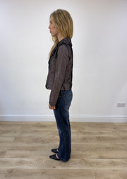 small black and purple mesh overlay blazer 6 of 8