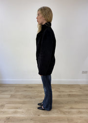 large black balmain style coat photo 5