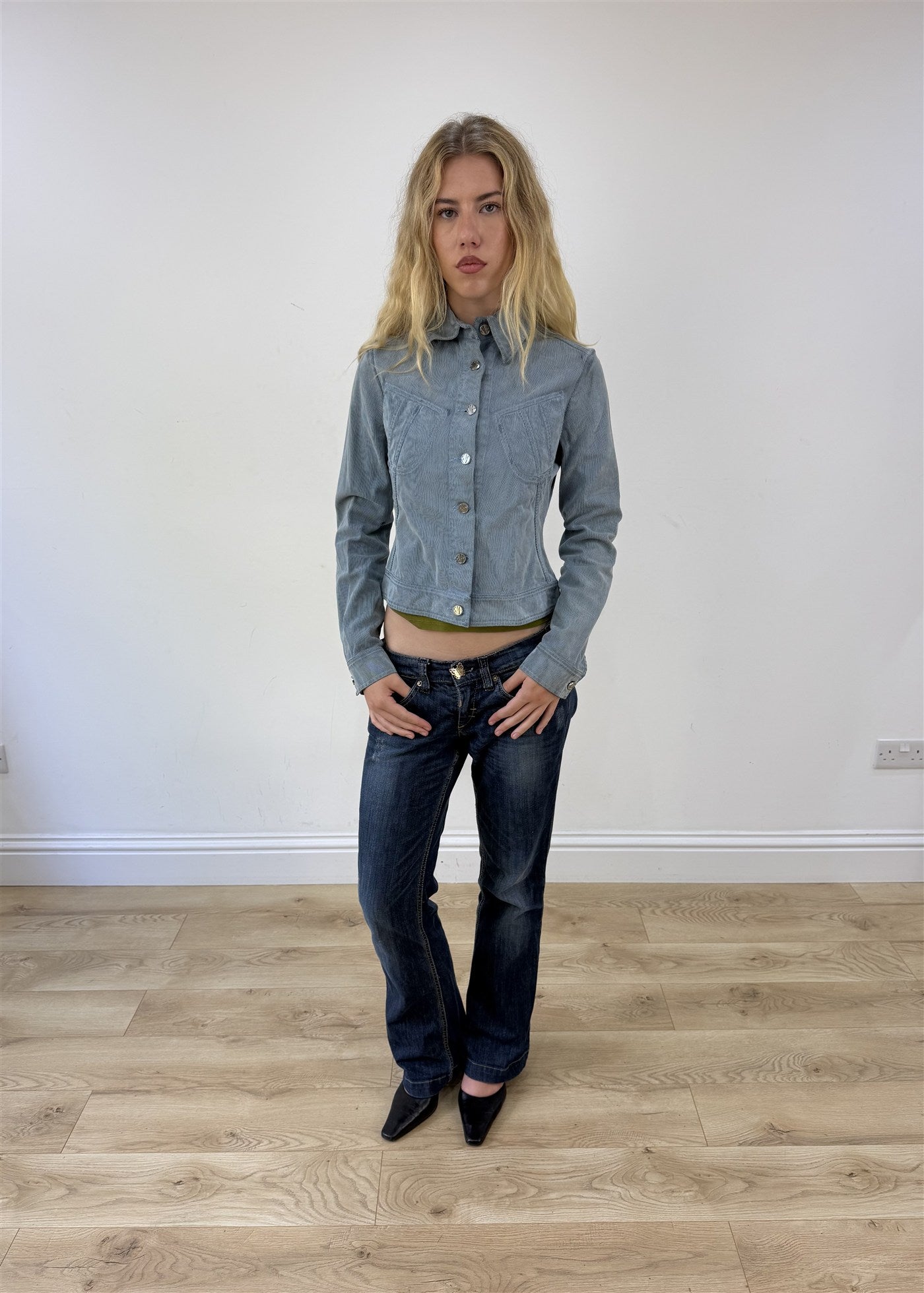 extra small blue ribbed versace jacket photo 1