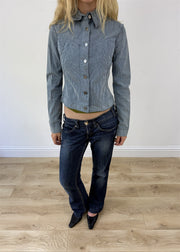 extra small blue ribbed versace jacket photo 2