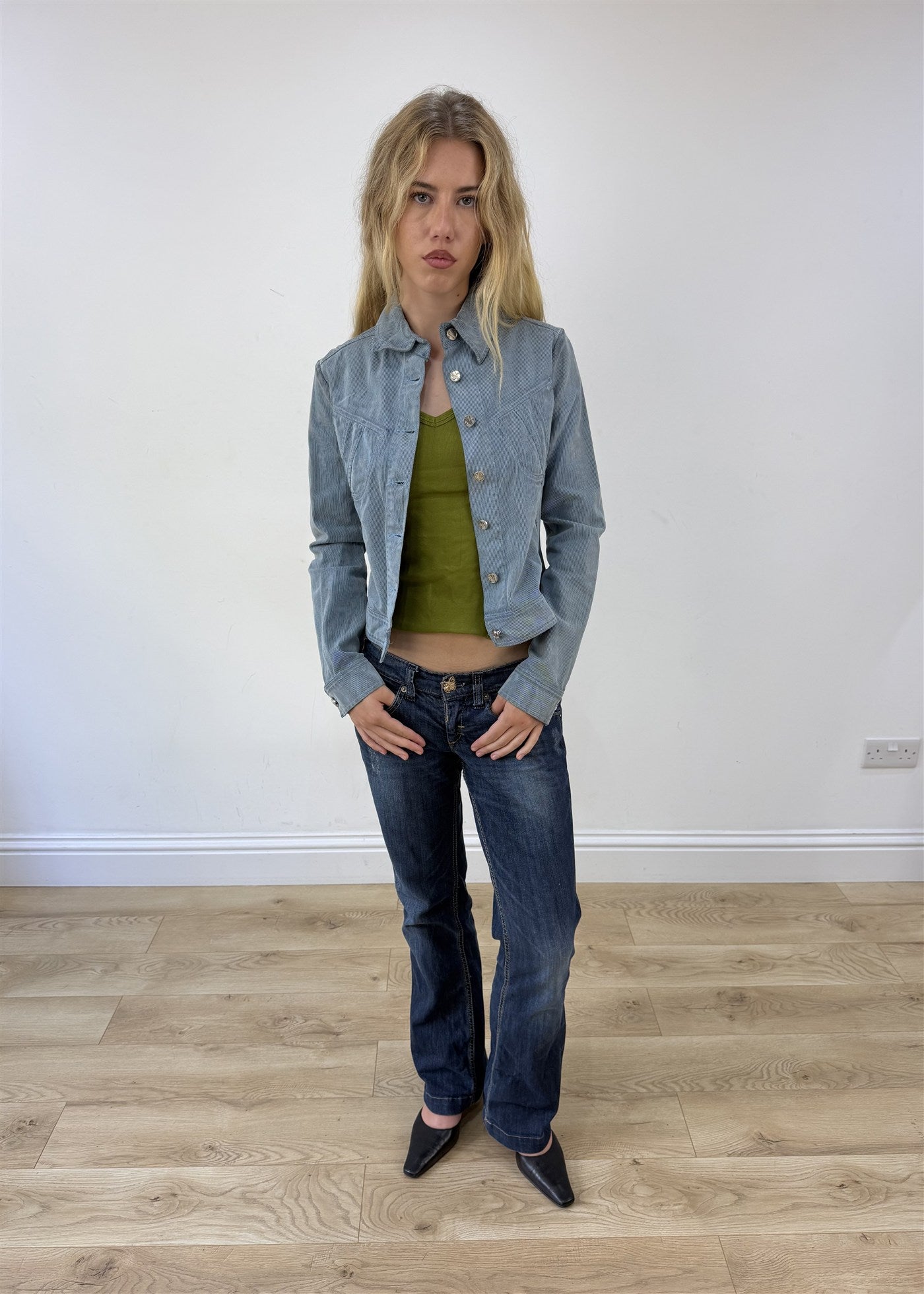 extra small blue ribbed versace jacket photo 3