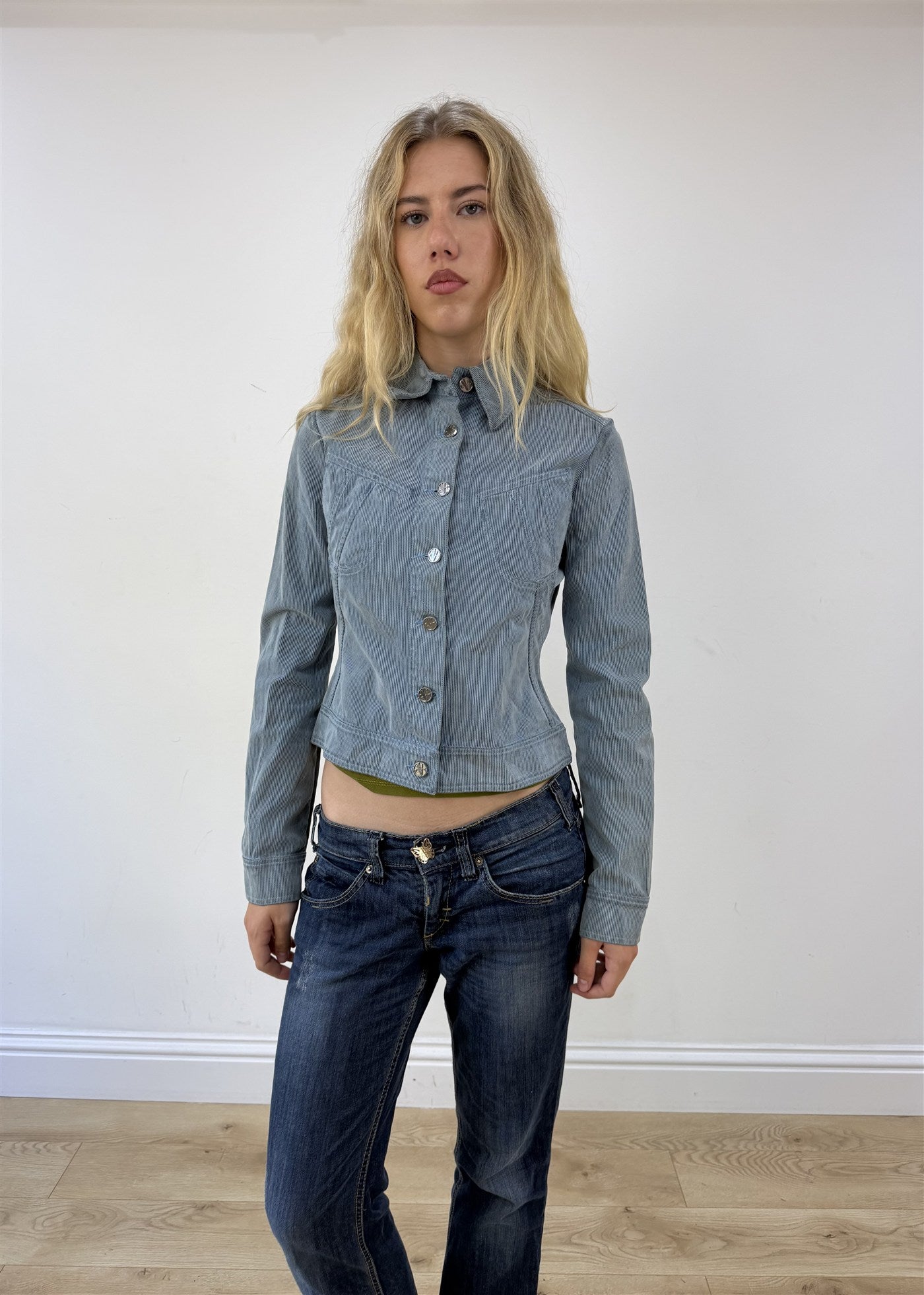 extra small blue ribbed versace jacket photo 4