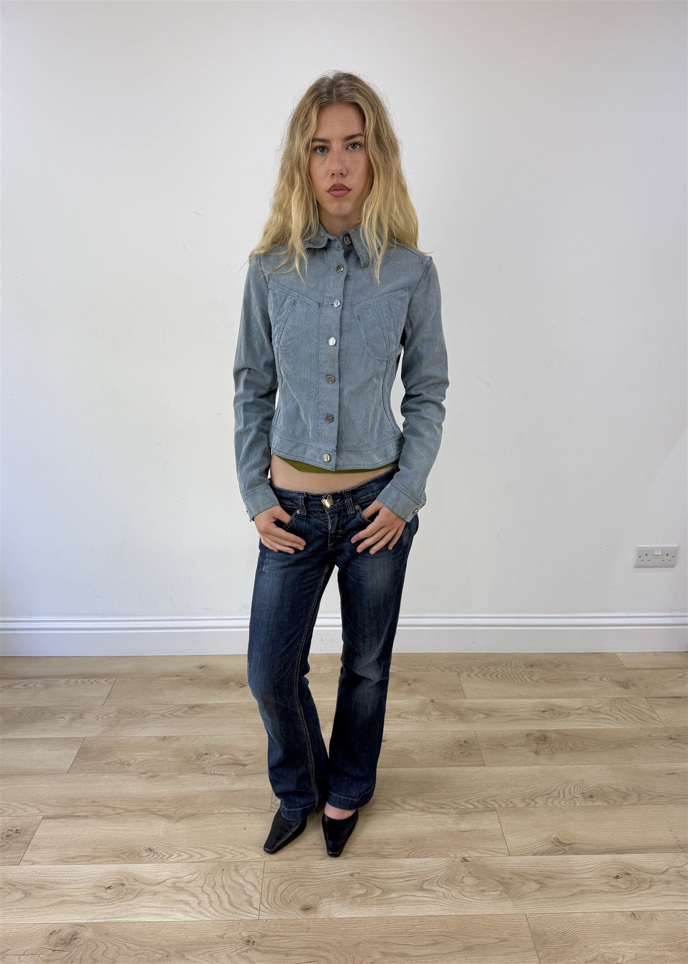 extra small blue ribbed versace jacket photo 8