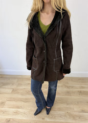 medium brown balmain style hooded jacket photo 2