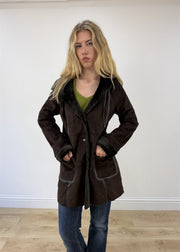 medium brown balmain style hooded jacket photo 4