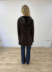 medium brown balmain style hooded jacket photo 7