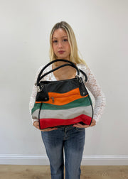 multicolour wavy stripe leather shoulder bag 4