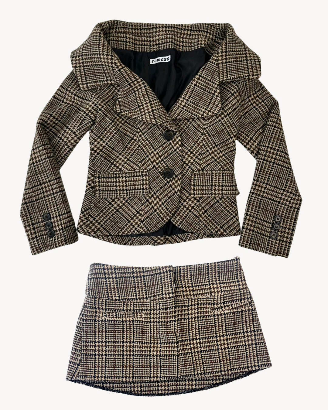 the alma set in brown tartan
