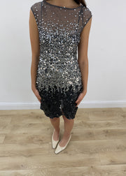 small grey sequin midi dress – headless garment photo