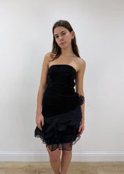 small black bandeau mini dress view 1
