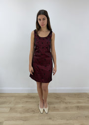 small black and red old Zara mesh overlay midi dress view 3