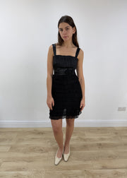 small black pleated mini dress view 3