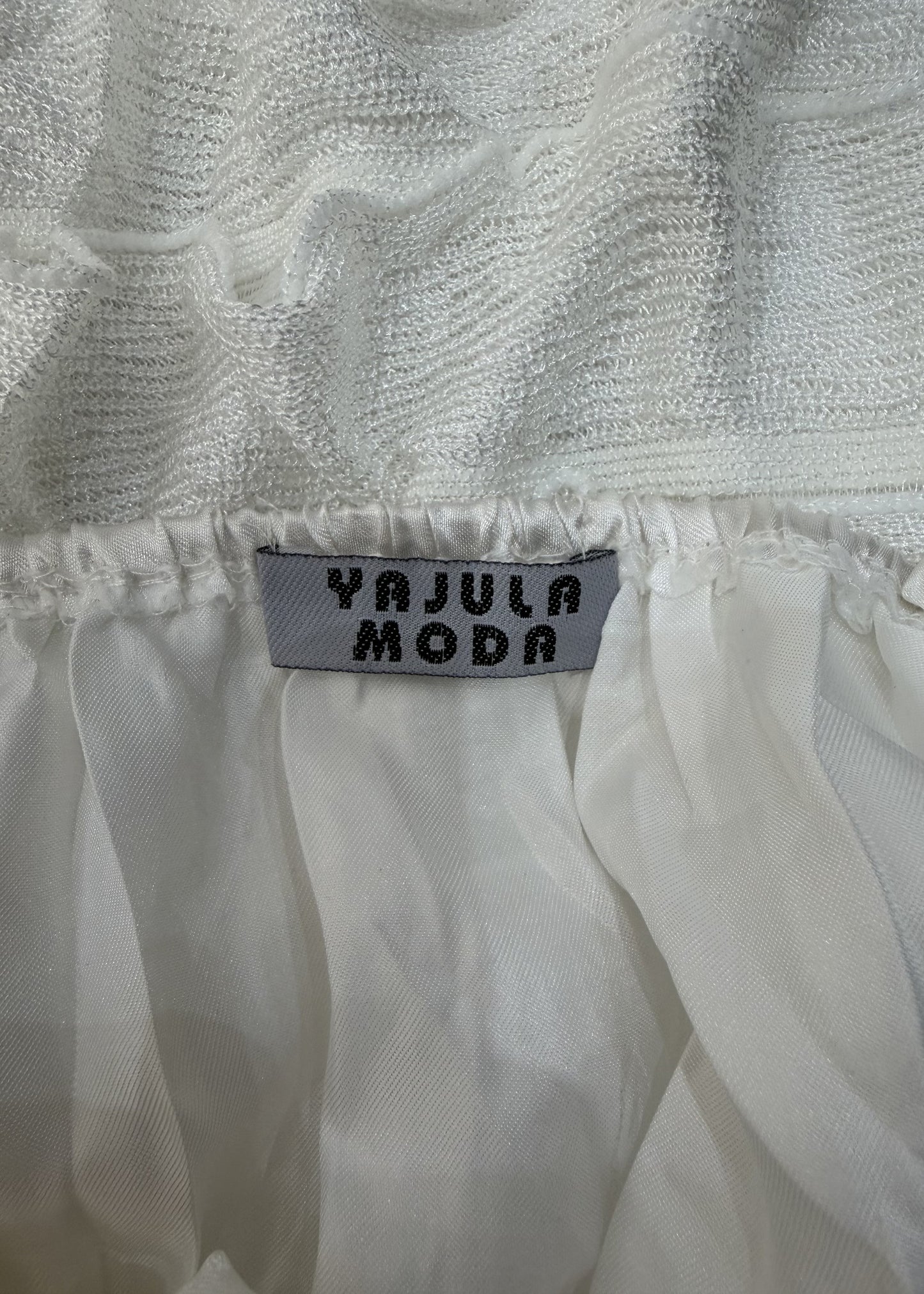 small white pleated mini dress label