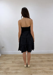 small black Pepe Jeans broderie bandeau midi dress view 5