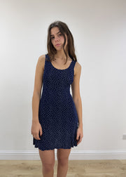 small/medium blue floral midi dress view 1