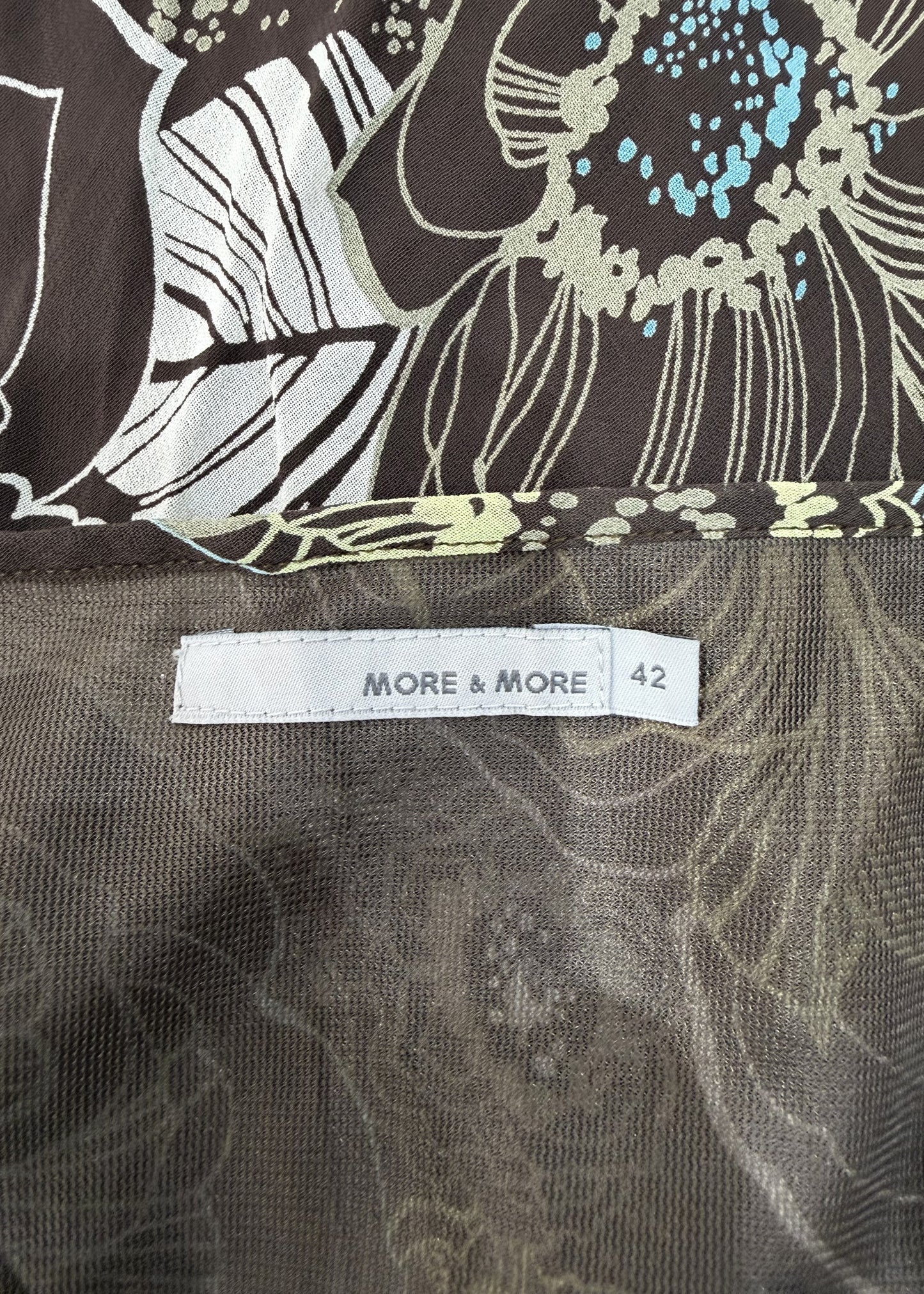 small/medium brown floral midi dress label