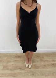 small/medium black and pink polka dot midi dress view 2